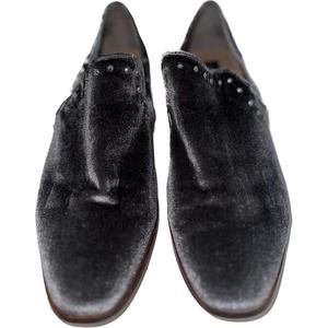 STEVEN gray velour loafers with silver studs‎ size 8.5